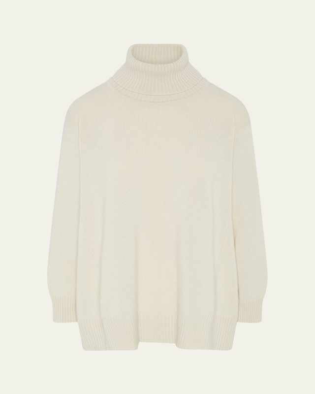 Panelled A-Line Roll Neck Sweater (Mid Plus Length)